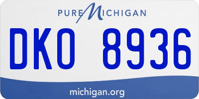 MI license plate DKO8936