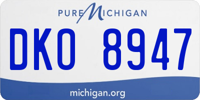 MI license plate DKO8947