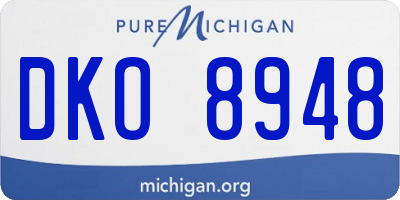 MI license plate DKO8948