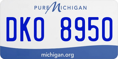 MI license plate DKO8950