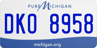 MI license plate DKO8958