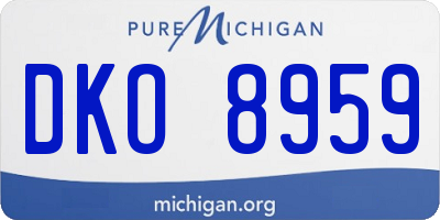 MI license plate DKO8959