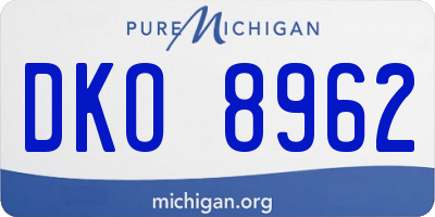 MI license plate DKO8962