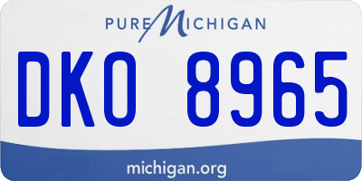MI license plate DKO8965
