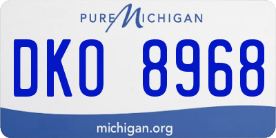 MI license plate DKO8968