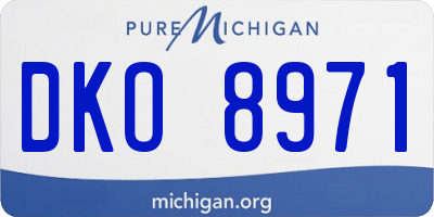 MI license plate DKO8971