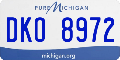 MI license plate DKO8972