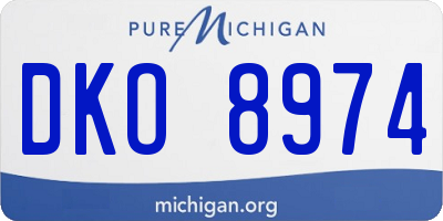 MI license plate DKO8974