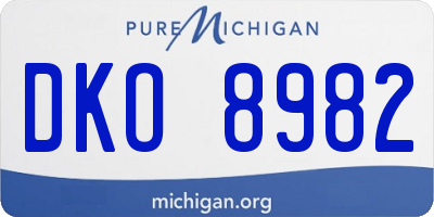 MI license plate DKO8982