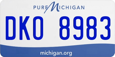 MI license plate DKO8983