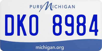 MI license plate DKO8984