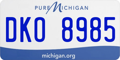 MI license plate DKO8985