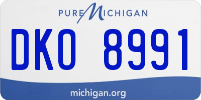 MI license plate DKO8991