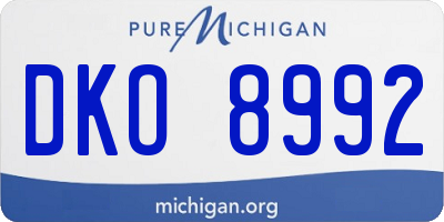 MI license plate DKO8992