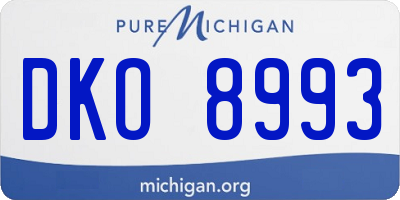 MI license plate DKO8993