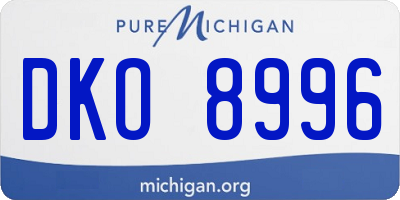 MI license plate DKO8996