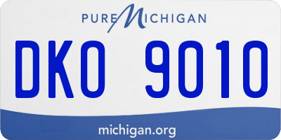 MI license plate DKO9010