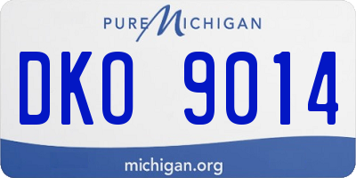 MI license plate DKO9014