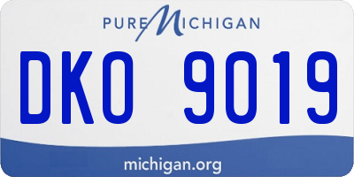 MI license plate DKO9019