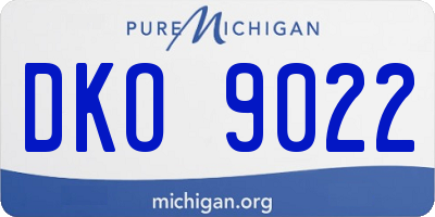 MI license plate DKO9022
