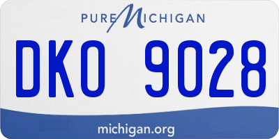 MI license plate DKO9028