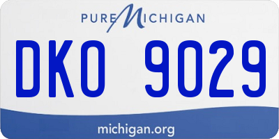 MI license plate DKO9029