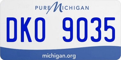 MI license plate DKO9035