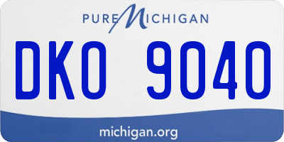 MI license plate DKO9040