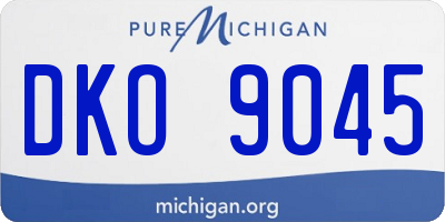 MI license plate DKO9045