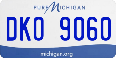 MI license plate DKO9060