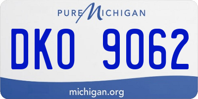 MI license plate DKO9062
