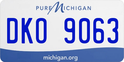 MI license plate DKO9063