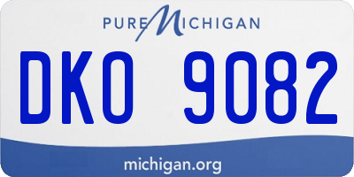 MI license plate DKO9082