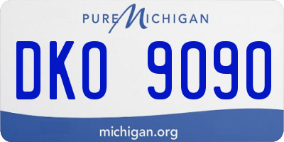 MI license plate DKO9090