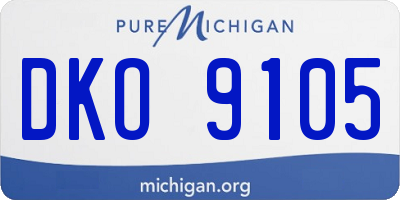 MI license plate DKO9105