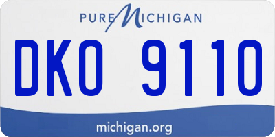 MI license plate DKO9110