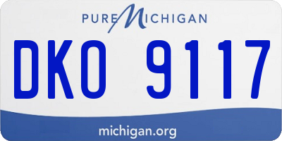 MI license plate DKO9117