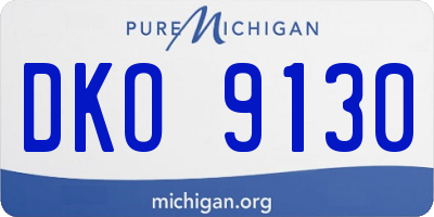 MI license plate DKO9130