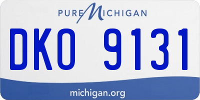 MI license plate DKO9131