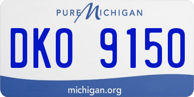 MI license plate DKO9150