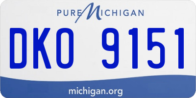 MI license plate DKO9151