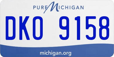 MI license plate DKO9158