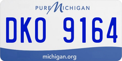 MI license plate DKO9164
