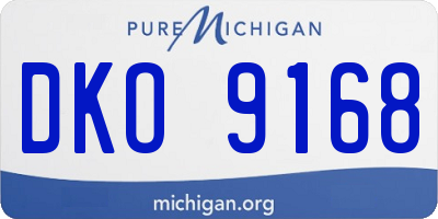 MI license plate DKO9168