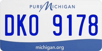 MI license plate DKO9178