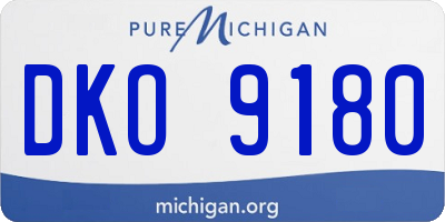 MI license plate DKO9180