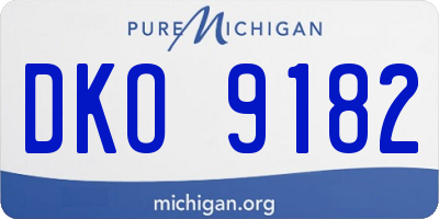 MI license plate DKO9182