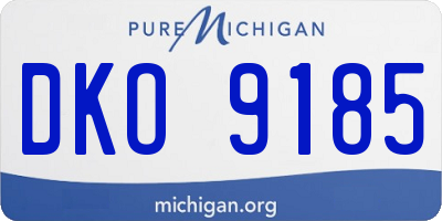 MI license plate DKO9185