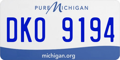 MI license plate DKO9194