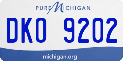 MI license plate DKO9202